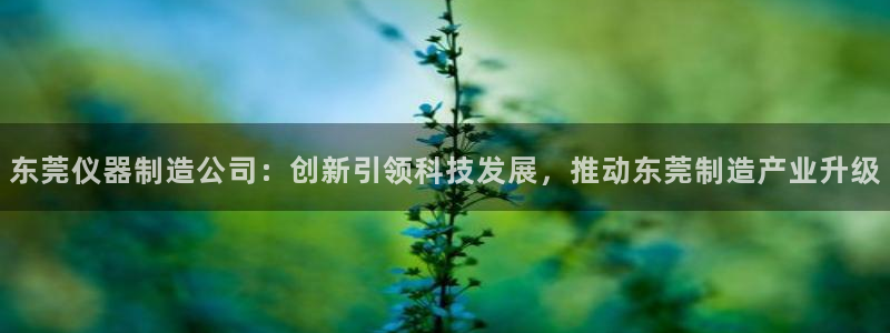 cq9电子游艺高爆平台：东莞仪器制造公司：创新引领科技发展，