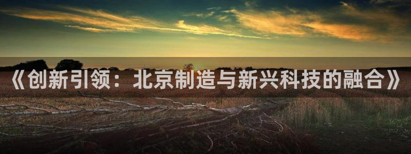 电子 cq9：《创新引领：北京制造与新兴科技的融合》
