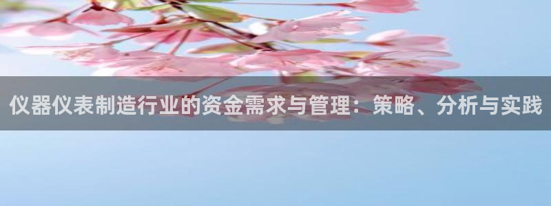 cq9电子和台子关系：仪器仪表制造行业的资金需求与管理：策略